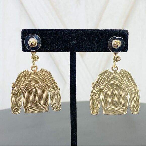 Serra Ugly Sweater Rhinestone Dangle Earrings Holiday Christmas - Picture 5 of 9